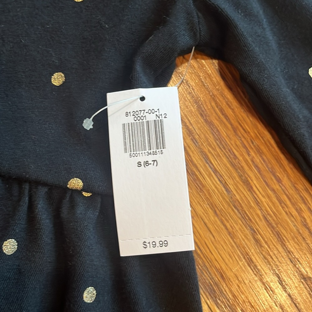 Old Navy black and gold long sleeve dress size 6-7 NWT - Picture 4 of 5